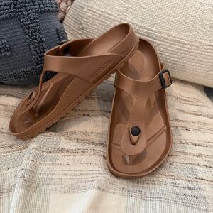 Birkenstock Gizeh EVA Rubber Flip Flop Sandal Sz 36 Copper Beach Thong Rose Gold